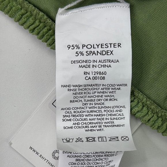 Rhythm / Free People Movement Wave Break Green Bikini Set with Adjustable Straps - Picture 10 of 12